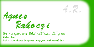 agnes rakoczi business card